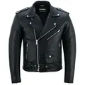 Produktbild: Bohmberg Herrenlederjacke aus Vollnarbenleder Schwarz-Heavy Weight-Classic-Echtleder Zeitloser Klassiker in Unverkennbar Maskulinem Biker-Look Gr. XL - Schwarz - XL