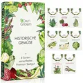 Produktbild: Gemüsesamen Alte Sorten: 8 Sorten Alte Gemüse Samen im Set für Garten und Balkon – Artischocken Samen, Spitzkohl Samen, Palmkohl Samen, Pastinaken, Rote Rübe, Spargel – Saatgut Alte Sorten v OwnGrown
