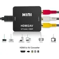 Produktbild: HDMI zu AV Adapter Full HD 1080P HDMI zu Video Audio 3 RCA Signal Konvertierer - Schwarz