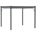 Produktbild: Outsunny Pergola Pavillon Terrassenüberdachung mit Schiebedach Garten Alu Kohlegrau+Dunkelgrau 3x3x2,23 m - Grau/Dunkelgrau