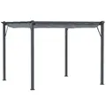 Produktbild: Outsunny Pergola Pavillon Terrassenüberdachung mit Schiebedach Garten Alu Kohlegrau+Dunkelgrau 3x3x2,23 m