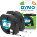 Produktbild: DYMO LetraTag Etikettenband schwarz auf weiß 12mm x 4m 2 Kassetten selbstklebend