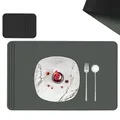 Produktbild: SÄNGER | Untersetzer & Platzsets abwaschbar aus Kunstleder 8 teilig, Platzdeckchen Tischuntersetzer für 4 Personen-rutschfest doppelseitig wasserdicht- Tischset Untersetzer Grau Schwarz 44,5 * 30cm