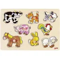 Produktbild: Goki Motorikspielzeug 57873, Bauernhof VII, Steckpuzzle aus Holz, ab 1 Jahr