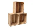 Produktbild: Teramico Holzkiste Holzkisten Obstkisten Vintage 50 x 40 x 30cm 3er Set, Vintage Obstkiste
