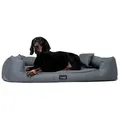 Produktbild: tierlando® Tierbett tierlando® Orthopädisches Hundebett GOOFY für große Hunde XL–XXX, Polyester, Matratzenschoner inklusive grau 130 cm x 100 cm