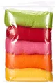 Produktbild: Rayher 5364500 Reine Schurwolle, Vlies, 5 Farben à 20g, Sommermix kräftige Töne