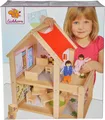 Produktbild: Eichhorn 100002501 - Puppenhaus fertig montiert inklusive 2 Puppen und Möbeln