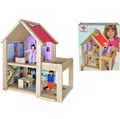 Produktbild: Eichhorn Puppenhaus aus Holz mit Möbel Puppen Spielpuppen Holzspielzeug Haus Neu