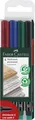 Produktbild: Faber-Castell Multimark Permanent S 152304 Assorted Marker Pens Pack of 4 1 coun