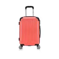 Produktbild: Flexot® Flex-2045 Handgepäck Kabinentrolley Koffer (16 Farben zur Auswahl) Zwillingsrollen Reisekoffer Bordcase Koffer Trolley Hartschale (M, Neon-Orange)