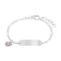 Produktbild: Prinzessin Lillifee Ident-Armband mit Herz Anhänger für Mädchen, Gravierbar, Preciosa / 925 Sterling Silber, Rhodiniert, Länge: 12-14 cm