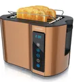 Produktbild: Arendo Toaster Wärmeisoliertes Doppelwandgehäuse, Display mit Restzeitanzeige, 2 kurze Schlitze, für 2 Scheiben, 800 W, Touchpanel, Brötchenaufsatz, 7 Bräunungsgrade