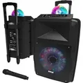 Produktbild: Pyle Partybox, Bluetooth Lautsprecher Groß, 700W- Boombox- mit aufladbare Batterien & Mic Set, Tragbare- Musik box, Karaoke Box- mit Farbige LED - Schwarz