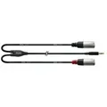 Produktbild: Cordial Kabel Stereo Mini Klinke auf 2x XLR Male, 3m, Neutrik Rean Stecker