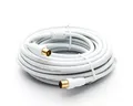 Produktbild: PremiumX 20m TV Antennenkabel IEC-Anschlusskabel mit Mantelstromfilter Weiß TV-Kabel