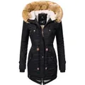 Produktbild: Navahoo Wintermantel La Viva hochwertiger Winterparka mit großem Kunstfell schwarz XXXL (46)