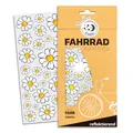 Produktbild: Reflektierende Gänseblümchen Fahrradaufkleber – wetterfeste Blumen Sticker fü...