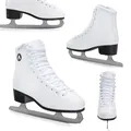 Produktbild: ATTABO Eislaufschuhe Damen SchlittschuheWeiß 41 (26,7 cm), Schnürung, Klassisches Design, Wärme und Komfort, Schlittschuhe aus Edelstahl, Für Anfänger und Fortgeschrittene bis 100 kg