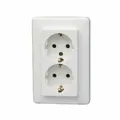 Produktbild: Kopp 912613066 Europa Schutzkontakt-Steckdose, 2-Fach ohne erhöhten Berührungsschutz, arktis-weiß