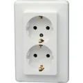 Produktbild: Kopp 912613066 Europa Schutzkontakt-Steckdose, 2-fach ohne erhöhten Berührungsschutz, arktis-weiß