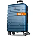 Produktbild: NOWI Koffer Leichter Hartschalenkoffer mit Rollen & Zahlenschloss – Trolley Set blau 68 cm