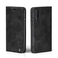 Produktbild: LBH Handyhülle für Samsung Galaxy A50 in Schwarz mit Karten- und Geldfach Smartphone Hülle mit Standfunktion Flip Case Schutzhülle Magnetverschluss Vintage