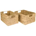 Produktbild: HMF Aufbewahrungskorb, faltbarer Korb geflochten aus Wasserhyazinthe Seegras, 2er Set, Größe M + L