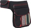 Produktbild: Stoff Sidebag, Bauchtasche, Goa Gürteltasche - Schwarz/rot, Uni - Erwachsene, Baumwolle, 25*15*8 cm, Festival- Bauchtasche Hippie