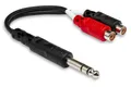 Produktbild: HOSA YPR-102 Y-Kabel 6,3 mm StKlm - 2x RCA (Cinch)
