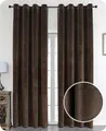 Produktbild: Samt Vorhang Ösen Verdunkelung Gardine Velvet Blickdicht, 140x175 cm (Breite 140 cm, Höhe 175 cm, Braun)