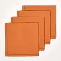 Produktbild: HOMESCAPES Stoffservietten Terracotta, 4er-Set Servietten mit Hohlsaum 45x45 cm, Tischservietten aus 100% Baumwolle, waschbar & wiederverwendbar