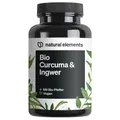 Produktbild: natural elements Bio Curcuma & Ingwer – 180 Stk – Bio Kurkuma, Ingwer & Pfeffer + Curcumin & Piperin