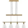 Produktbild: Lindby Pendelleuchte Simeon 9620356 Modern in Gold Messing aus Glas 4-flammig E14 Wohnzimmerleuchte