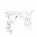 Produktbild: Loberon Konsole Stonem, handgearbeitete Details, kunstvoll geschwungenes Gestell, Shabby-Chic, Konsolentisch, Eisen, antikweiß