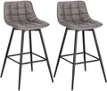 Produktbild: Woltu Barhocker (2 St), Designer Barstuhl mit Fußstütze Kunstleder Stahl