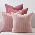 Produktbild: Kissenbezug 45x45 cm rosa 4er Set Kordsamt Kissenbezüge Kissenhülle Dekokisse...