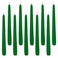 Produktbild: 0,07 €/h Spitzkerzen 10 x 8 Stunden Brenndauer D 23,5 mm x H 245 mm dunkelgrün