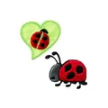 Produktbild: Mono Quick 06108 Marienkäfer Herzblatt, 2er SET Bügelbild, Patch Frühling Sommer