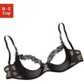 Produktbild: Büstenhebe PETITE FLEUR GOLD, Damen, Gr. 80, Cup D, schwarz, Spitze, Obermaterial: 90% Polyamid, 10% Elasthan, BHs BH Spitzenwäsche Reizwäsche Spitzen-BH Bügel-BH Hochzeitswäsche Schalen-BH Hochzeitsdessous Büstenhebe, mit Bügel und leicht wattierten Schalen, sexy Dessous, Reizwäsche