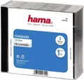 Produktbild: Hama CD Hülle 00044744 1 CD/DVD/Blu-Ray Transparent, Schwarz Polystyrol 5St.
