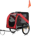 Produktbild: zoomundo Hundeanhänger Fahrradanhänger für Hunde - in Rot/Schwarz - Silver Frame