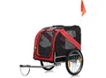 Produktbild: zoomundo Hundeanhänger Fahrradanhänger für Hunde - in Rot/Schwarz - Silver Frame