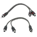 Produktbild: Cinch Y-Verteiler 1 Stecker 2 Buchse verdrilltes Cynch Kabel Adapter (1 Paar)