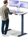 Produktbild: Desktronic HomeOne Elektrisch höhenverstellbarer Schreibtisch 120x60cm Blau/Weiß mit Memory-Funktion, Anti-Kollisions Technologie, USB-A und USB-C-Ladeanschlüssen