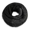 Produktbild: Neverless® Damen Loopschal Strickschal Schlauchschal Winterschal Grobstrick zweifarbig schwarz-dunkelgrau