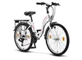 Produktbild: Licorne Bike Stella Premium City Bike 20,24,26 und 28 Zoll Fahrrad für Mädchen Herren und Damen 21 Gang (6 Gang bei 20 Zoll) Holland Citybike Zoll:24;Farbe:Weiss