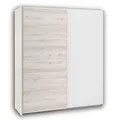 Produktbild: Stella Trading CUBY Schöner Kleiderschrank für Ihr Babyzimmer - Vielseitiger Schwebetürenschrank mit viel Stauraum in Aurum Optik, Weiß - 170 x 196 x 60 cm (B/H/T)