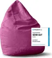 Produktbild: Lumaland Luxury XL Sitzsack stylischer Beanbag - 120L Füllung - Pink