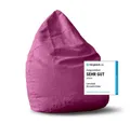 Produktbild: Lumaland Sitzsack Luxury XL Sitzsack, Microvelours Beanbag extra weich & robust Stuhl Sessel 60x45cm